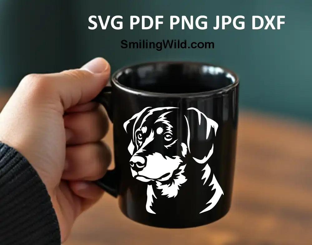 Digital download Smaland Hound png and DXF - realistic white dog engraving and crafting file