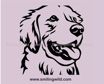 smiling golden retriever digital drawing