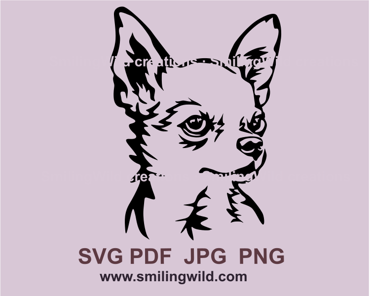 Smiling chihuahua face in digital style