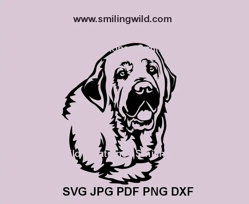 Spanish Mastiff SVG black head vector for Cricut and laser cutting