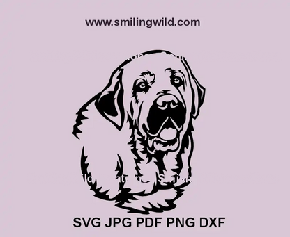 Spanish Mastiff SVG black head vector for Cricut and laser cutting