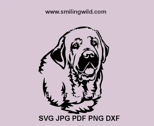 Spanish Mastiff SVG black head vector for Cricut and laser cutting