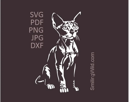 White Sphynx Cat SVG clipart for Cricut and laser cutting