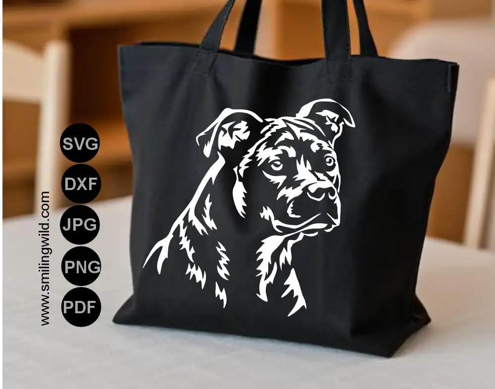 American Staffordshire Terrier SVG , png white vector clipart for Cricut and applications