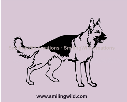 German shepherd svg file - a full body and a head portrait