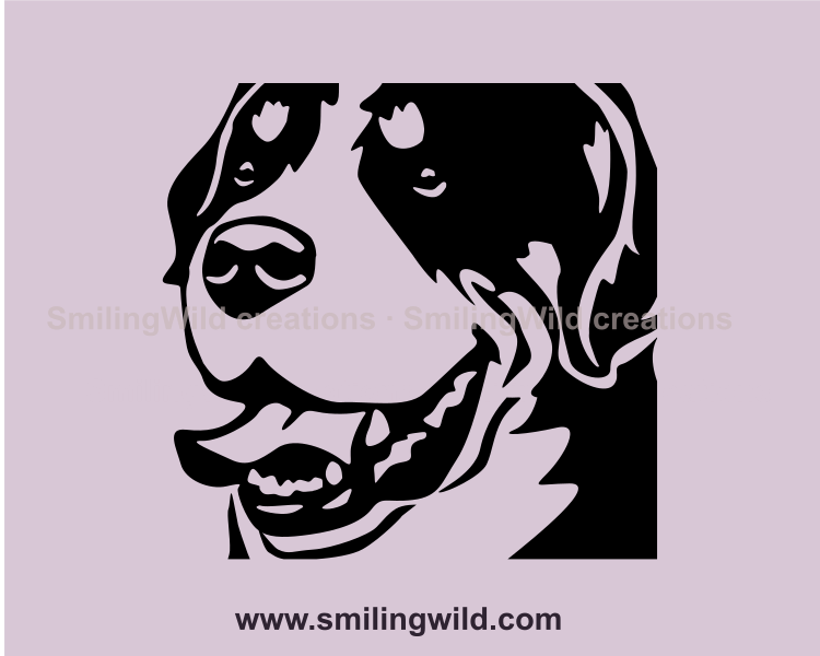 smiling Greater Swiss Mountain Dog vector art
