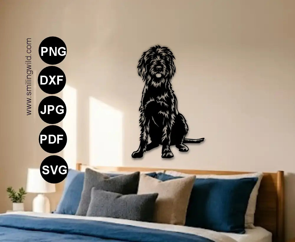 DXF single piece cutting file of a pudelpointer for metal and wooden signs