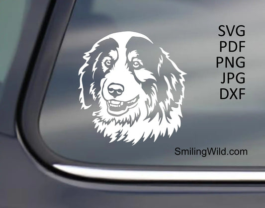 White Tornjak clipart preview for dark-surface decals in SVG PNG DXF graphic designs