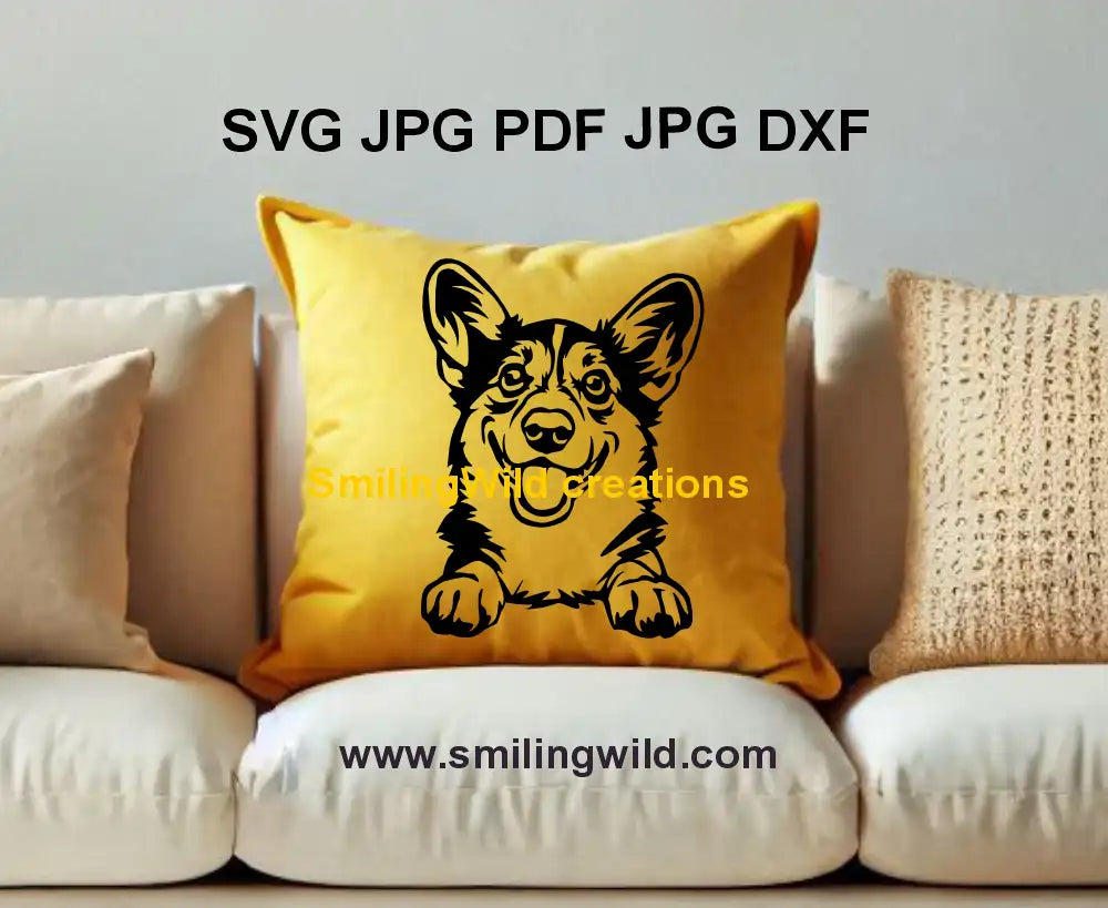 Welsh Corgi dog svg vector graphic for Cricut projects and laser cutting crafts