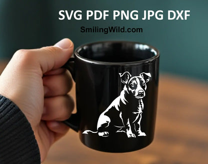 Realistic Jack Russell Terrier SVG on Fabric – Dog Vector Clipart for Custom mug and Textile Designs