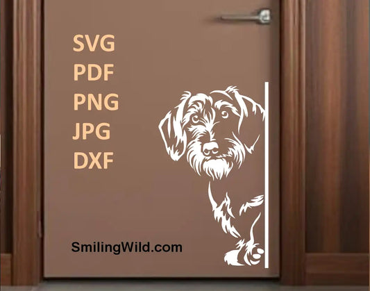 Wiener Dog vector DXF – Peeking silhouette design for Cricut, engraving, and crafts