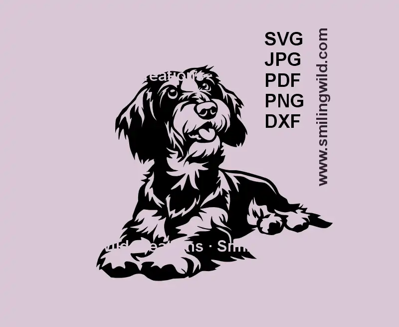 Wirehaired Dachshund SVG head – Dackel portrait vector for cutting
