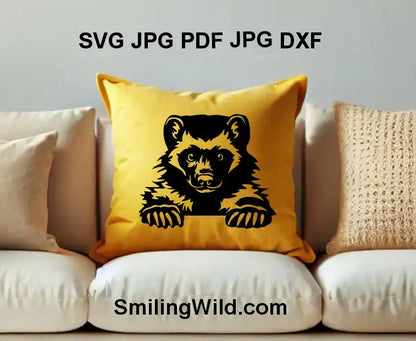 Detailed peeking Wolverine vector clipart design for Glowforge, Silhouette, and xTool engraving projects